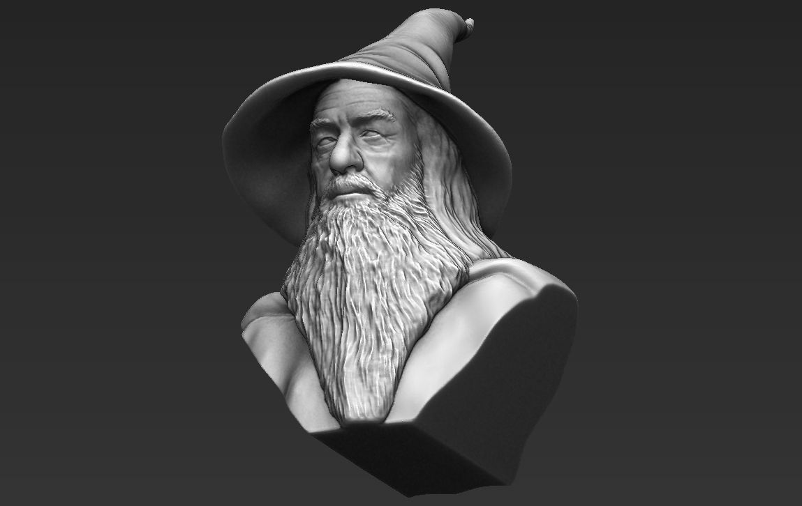 Gandalf Lord of the Rings bust ready for full color 3D printing 3D print model_34