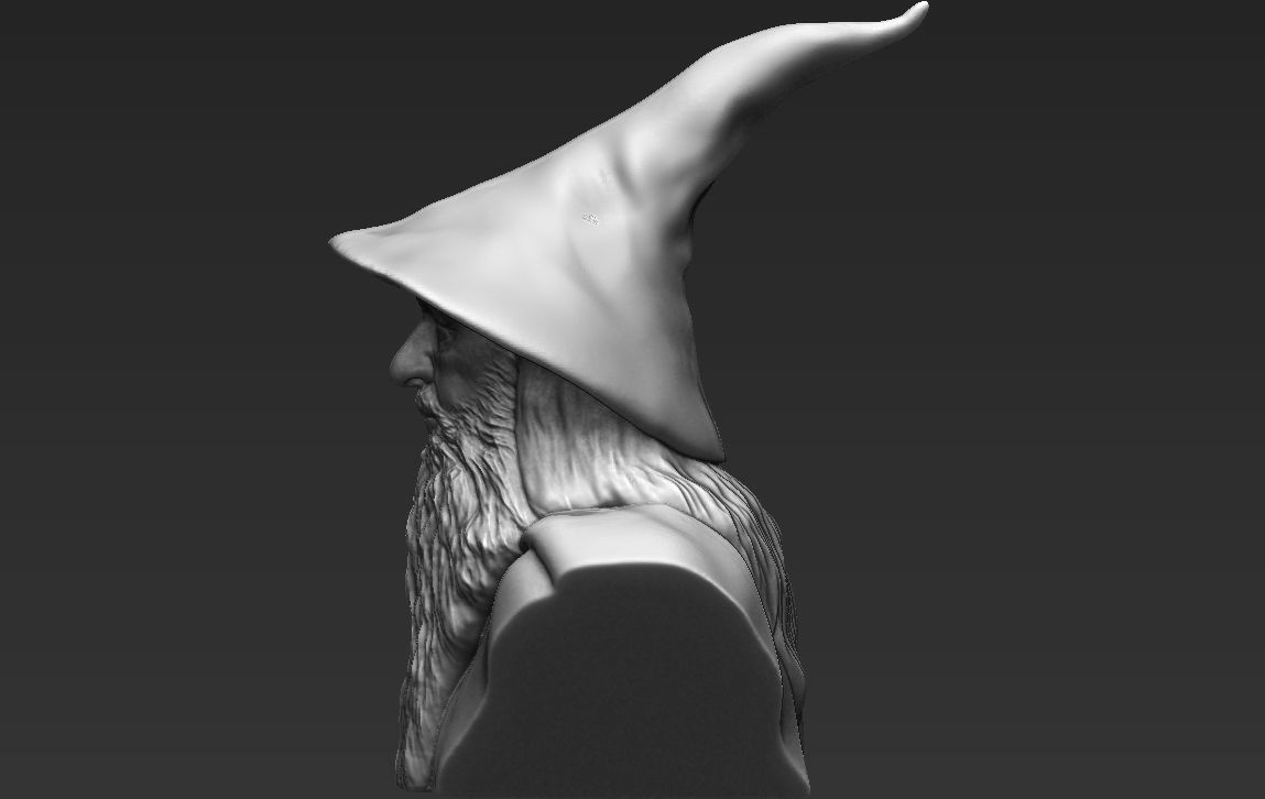 Gandalf Lord of the Rings bust ready for full color 3D printing 3D print model_28