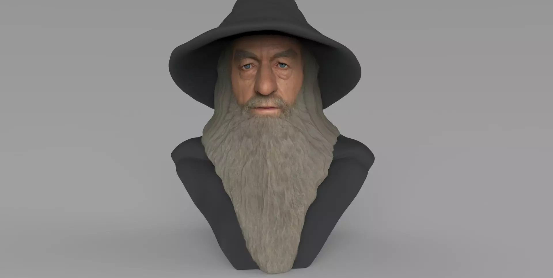 Gandalf Lord of the Rings bust ready for full color 3D printing 3D print model_0