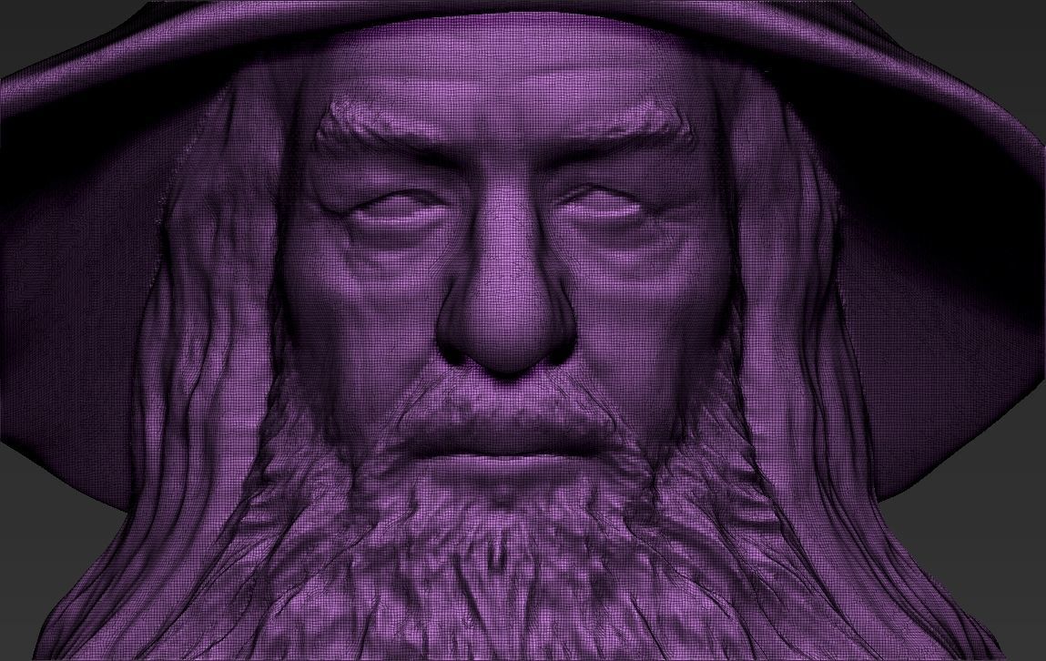 Gandalf Lord of the Rings bust ready for full color 3D printing 3D print model_39