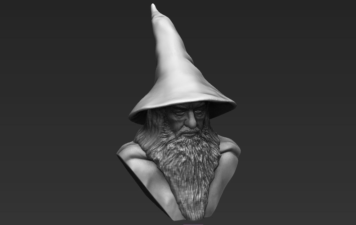 Gandalf Lord of the Rings bust ready for full color 3D printing 3D print model_32