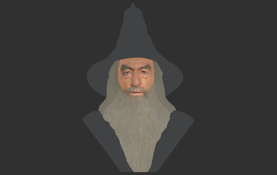 Gandalf Lord of the Rings bust ready for full color 3D printing 3D print model_18