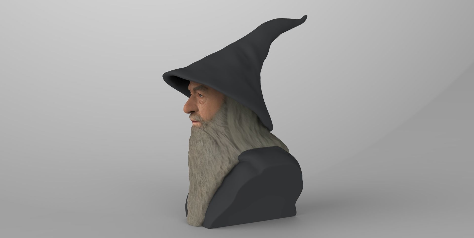 Gandalf Lord of the Rings bust ready for full color 3D printing 3D print model_5