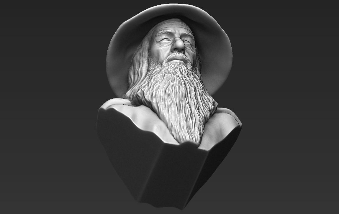 Gandalf Lord of the Rings bust ready for full color 3D printing 3D print model_36
