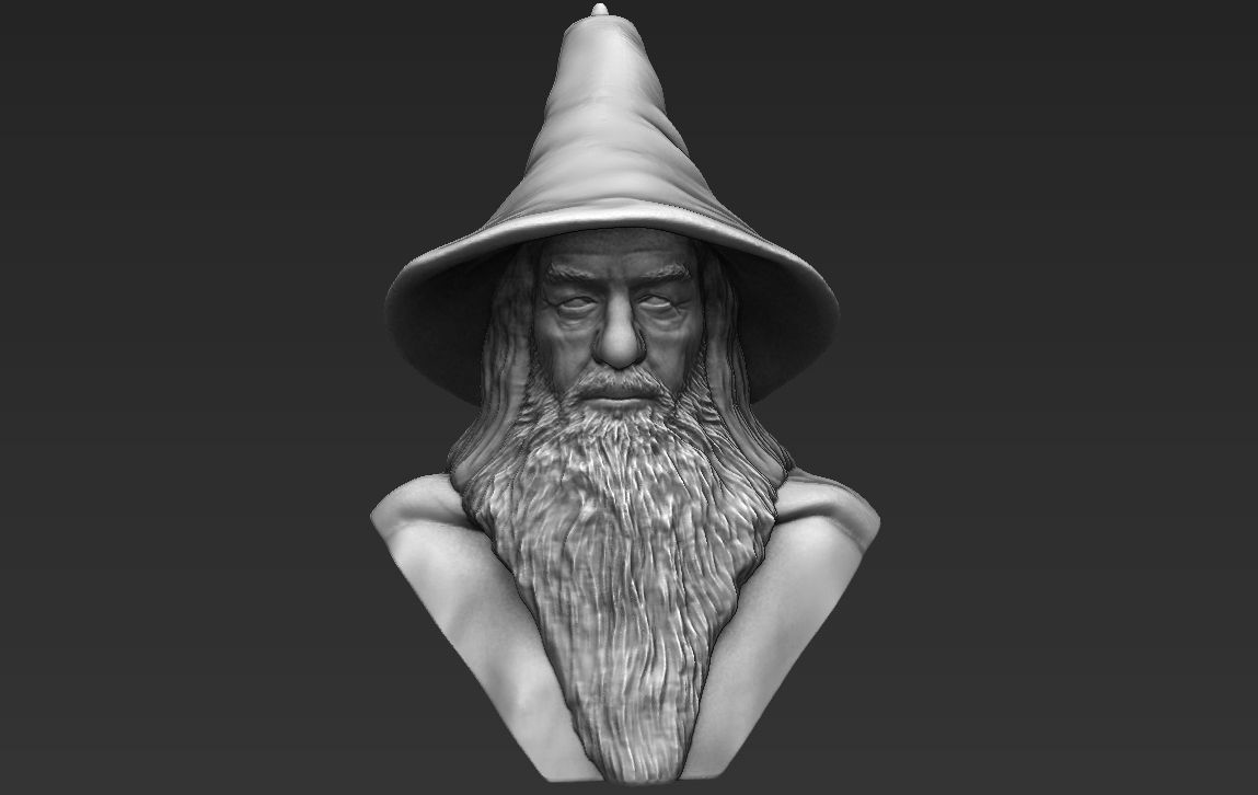 Gandalf Lord of the Rings bust ready for full color 3D printing 3D print model_20