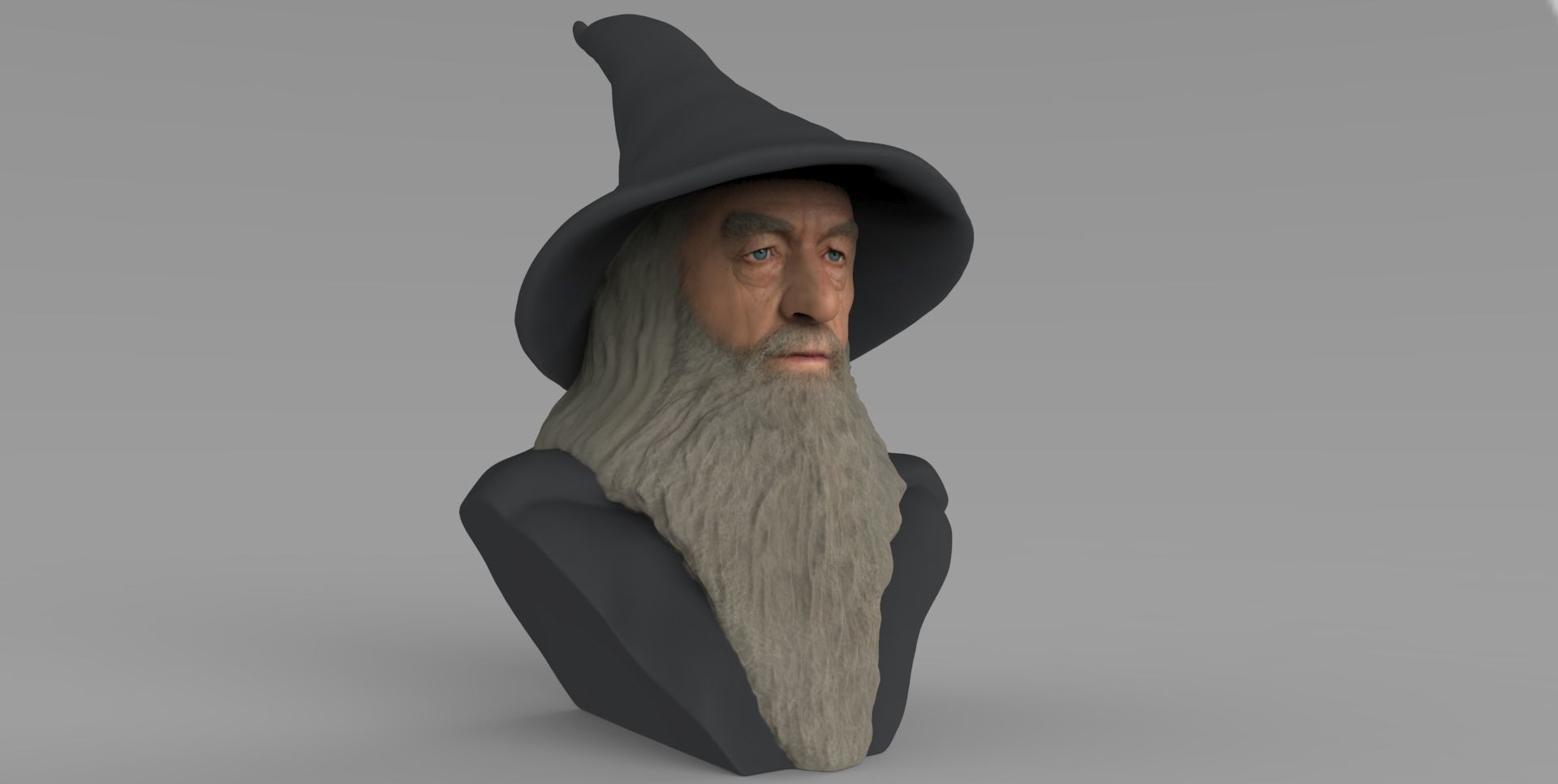 Gandalf Lord of the Rings bust ready for full color 3D printing 3D print model_10