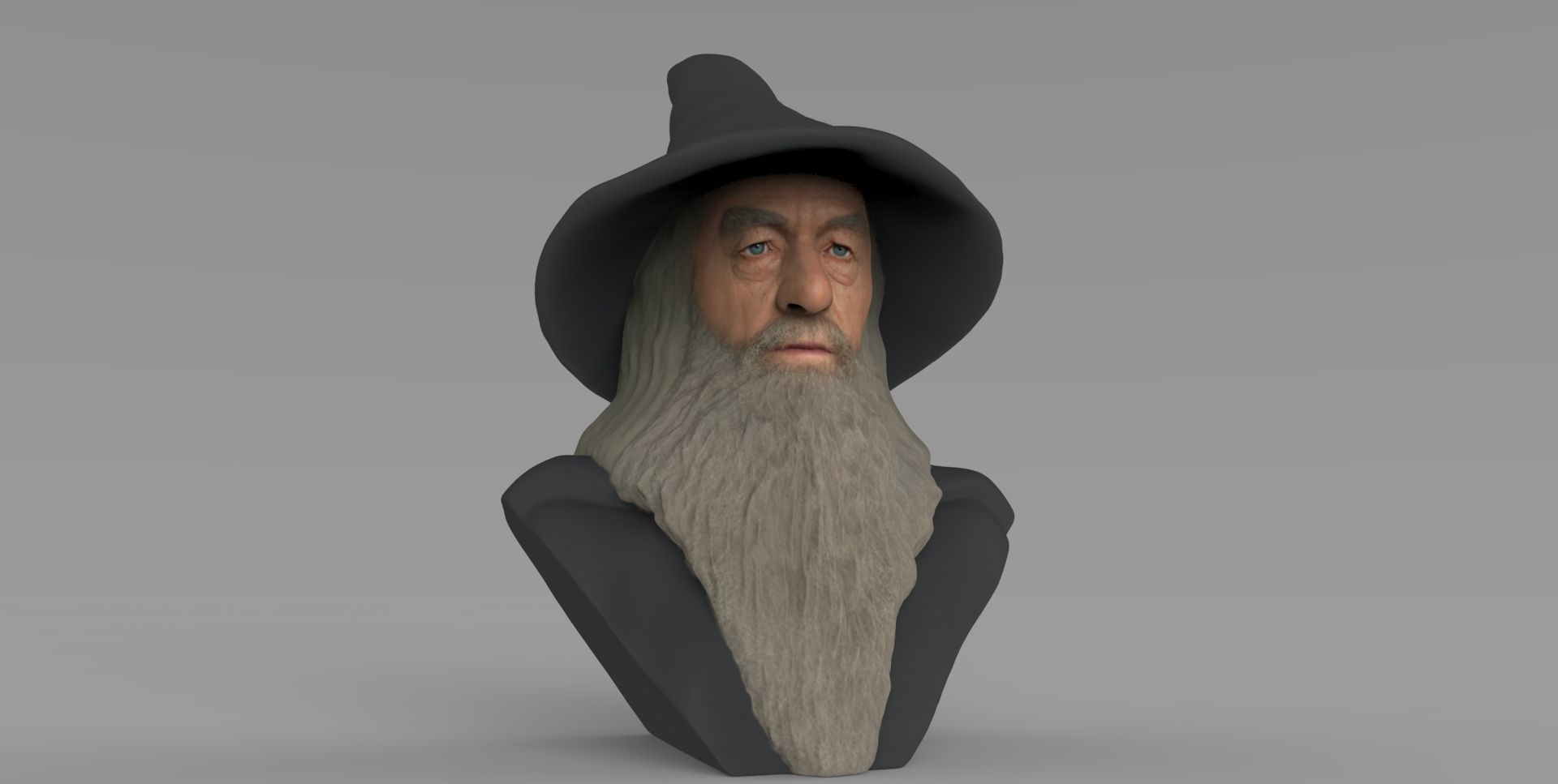 Gandalf Lord of the Rings bust ready for full color 3D printing 3D print model_15