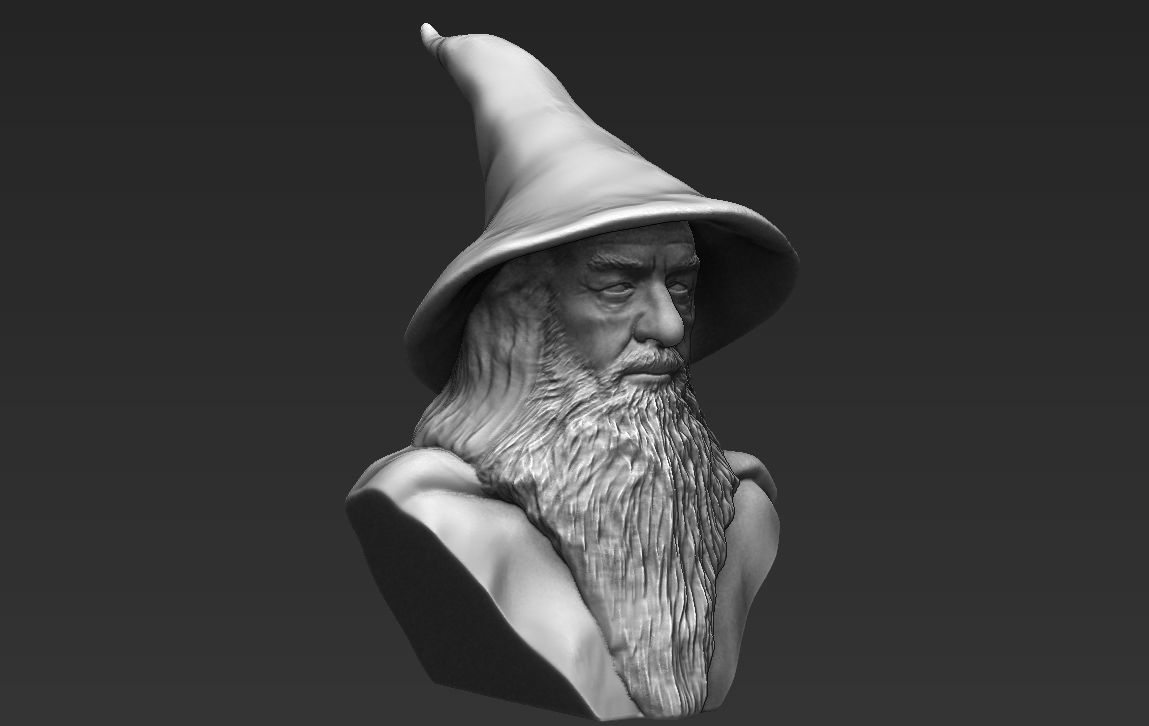 Gandalf Lord of the Rings bust ready for full color 3D printing 3D print model_31