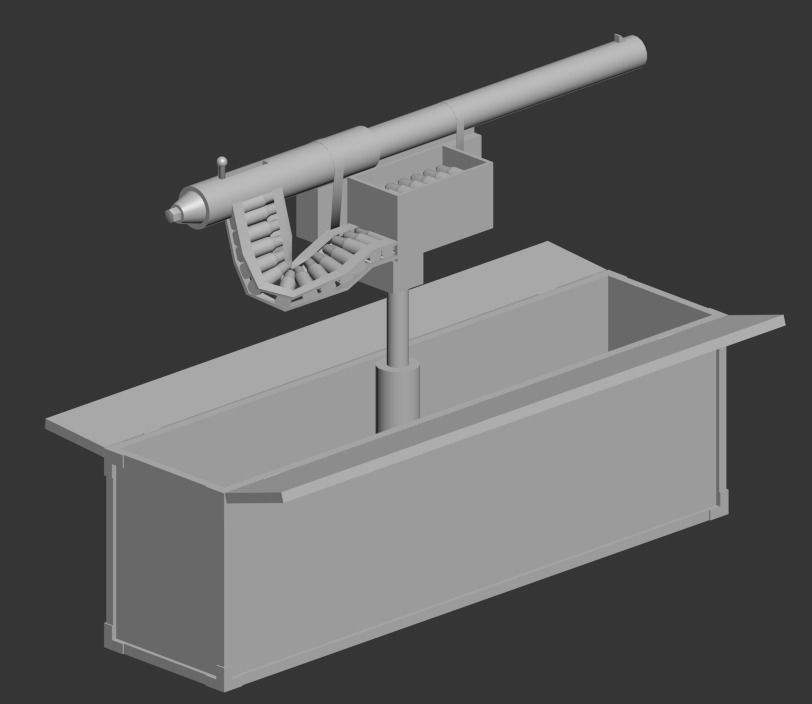  automatic turret Low-poly 3D model_2