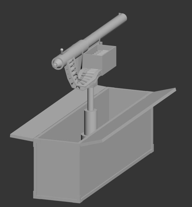  automatic turret Low-poly 3D model_0