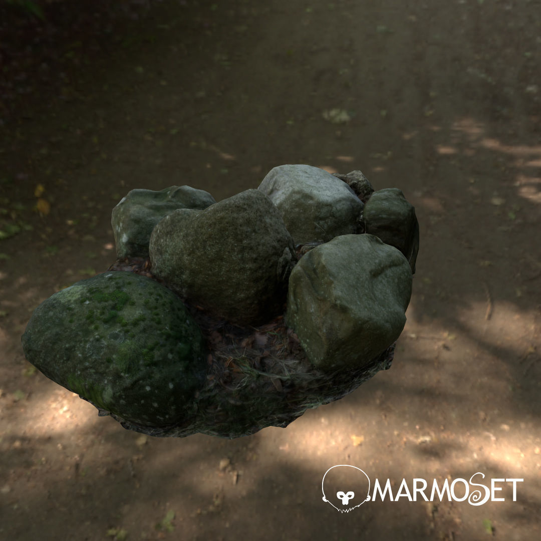 3d scanned nature stone 40 Low-poly 3D model_7