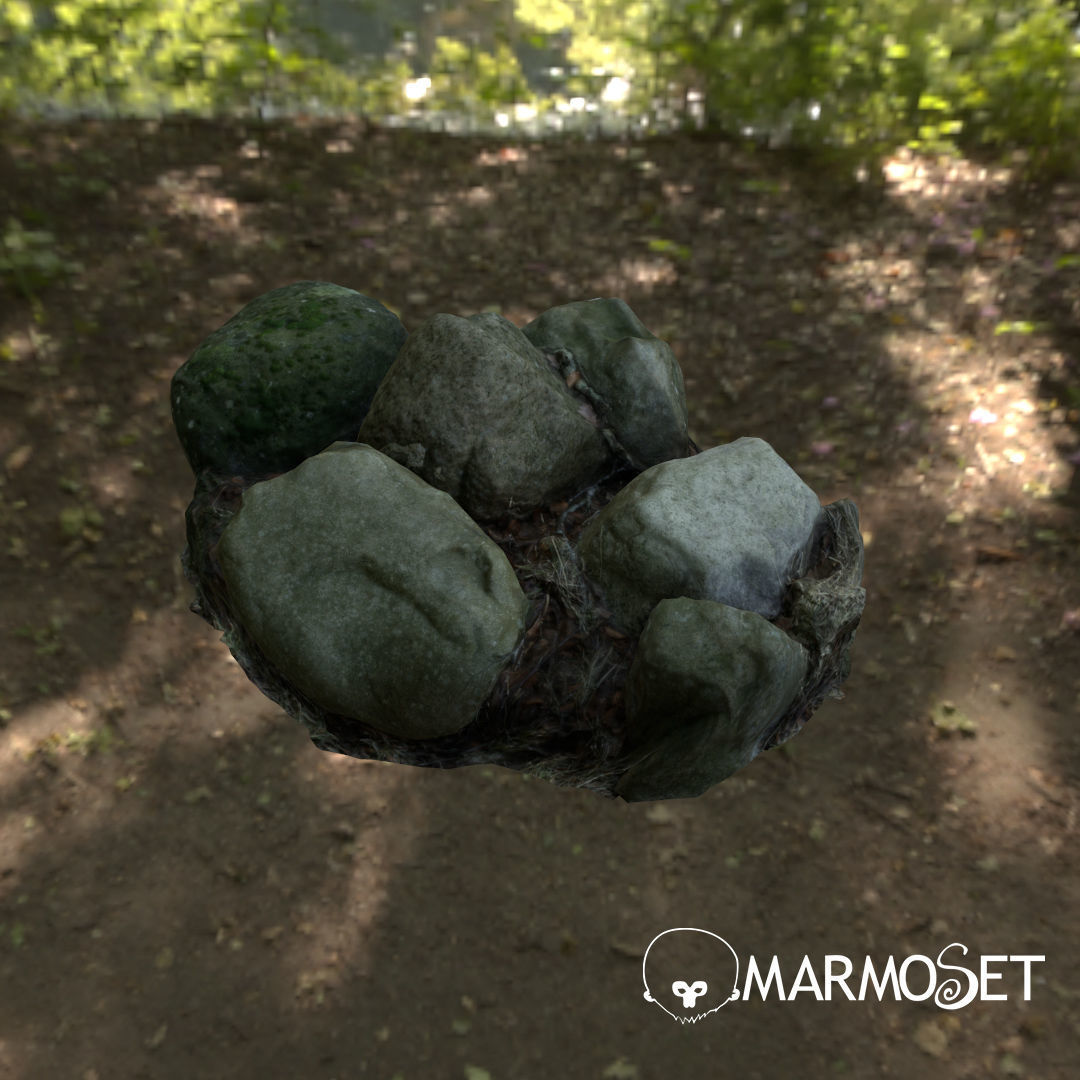 3d scanned nature stone 40 Low-poly 3D model_5