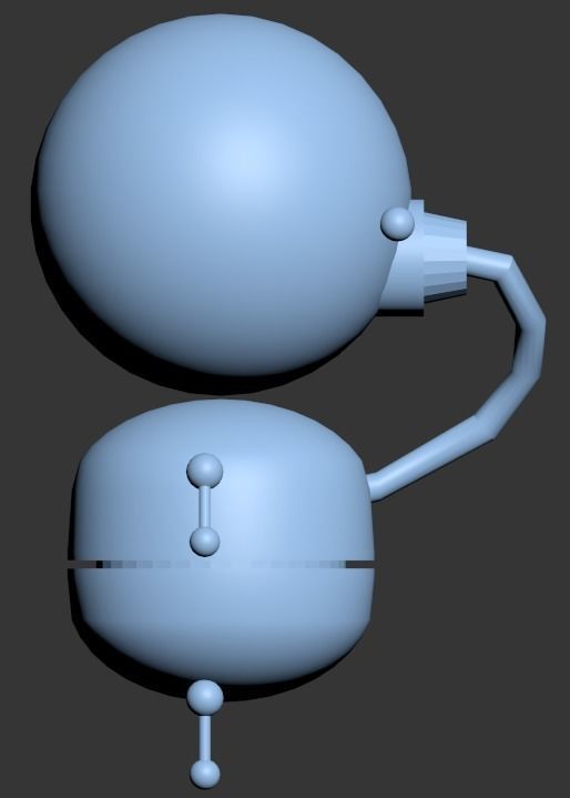 Robot with a gas mask Low-poly 3D model_1