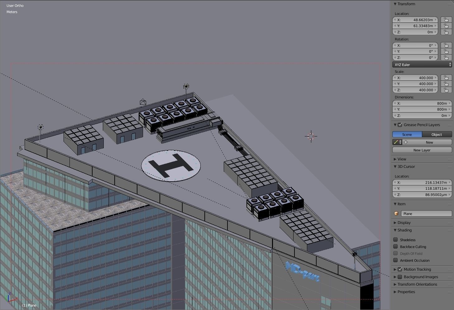 Building 4 office in middle of city 3D model_5