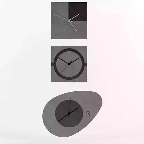 Wall clock set 3D model