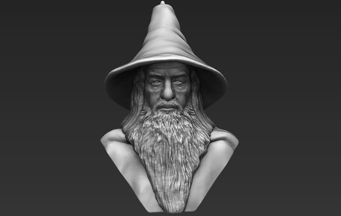 Gandalf Lord of the Rings bust 3D printing ready stl obj formats 3D print model