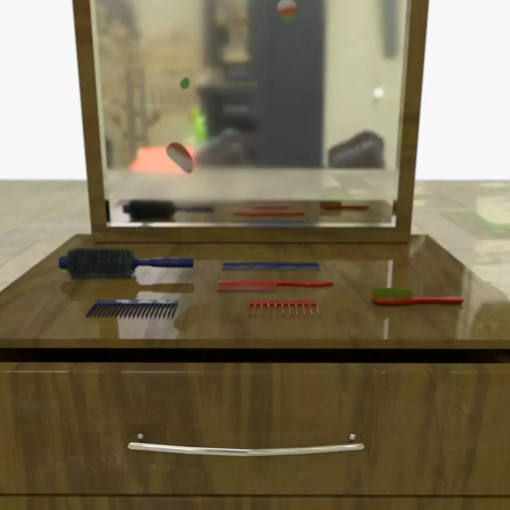 Drawers 1 with Bonus Objects 3D model_0