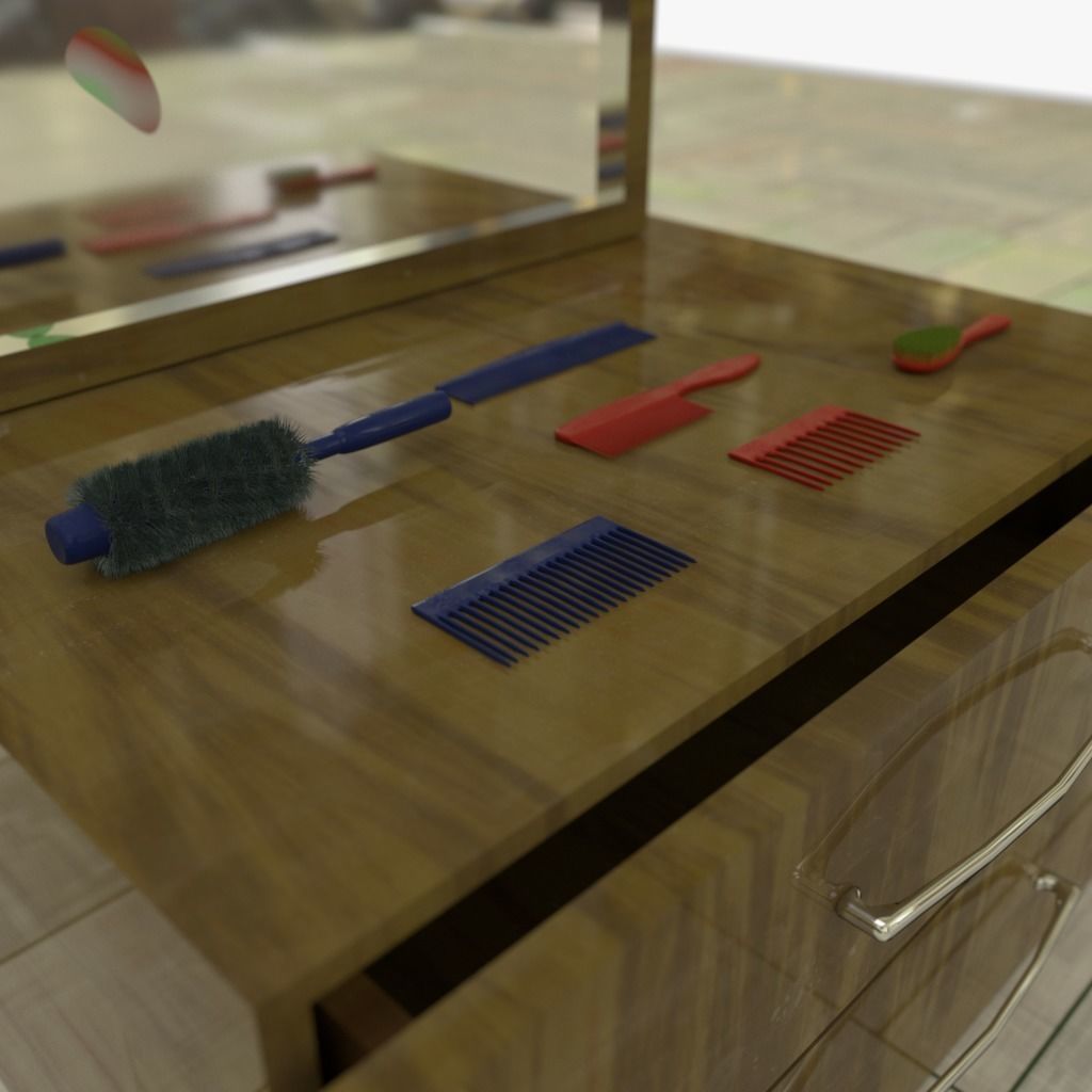 Drawers 1 with Bonus Objects 3D model_3