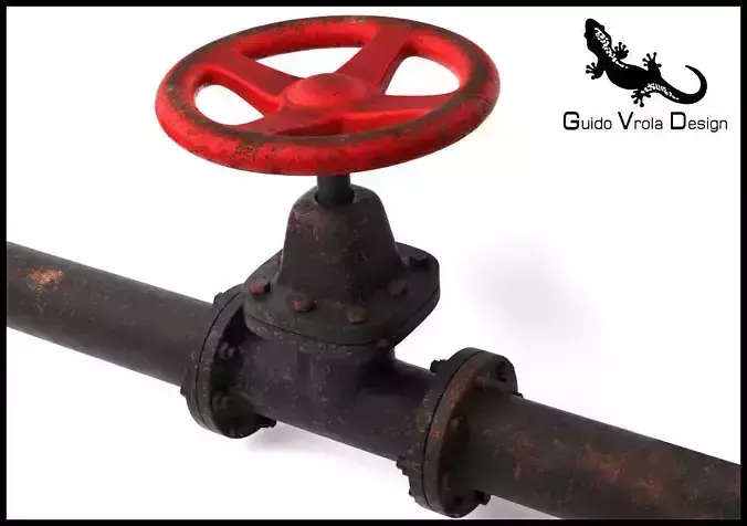 Aged Industrial Pipe Valve 