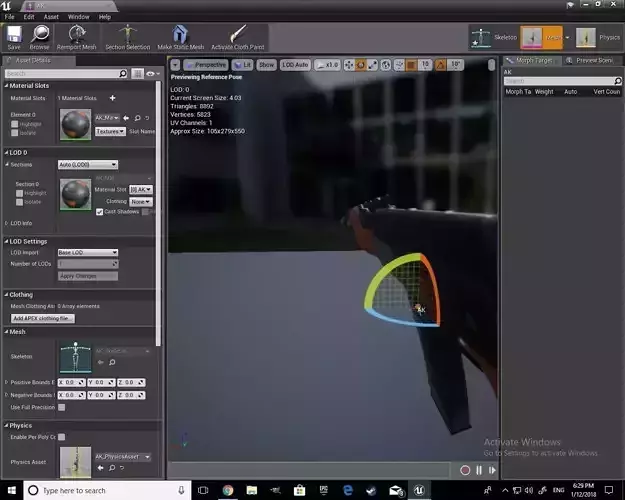 AK-47 computer screen showing gun Low-poly 3D model