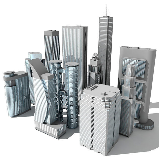 12 Buildings 3D Models 3D model_2