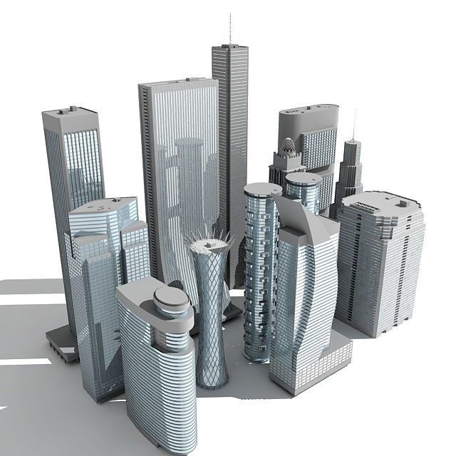 12 Buildings 3D Models 3D model_6