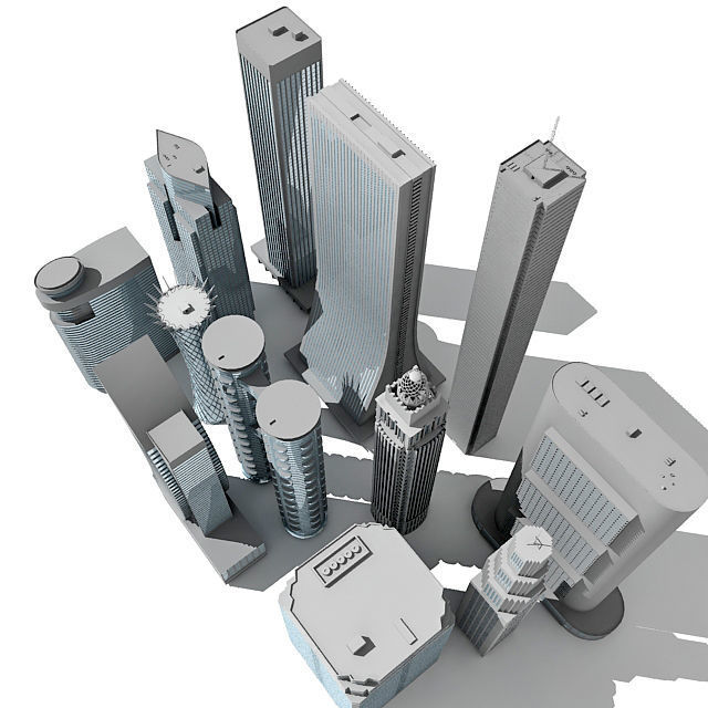 12 Buildings 3D Models 3D model_3