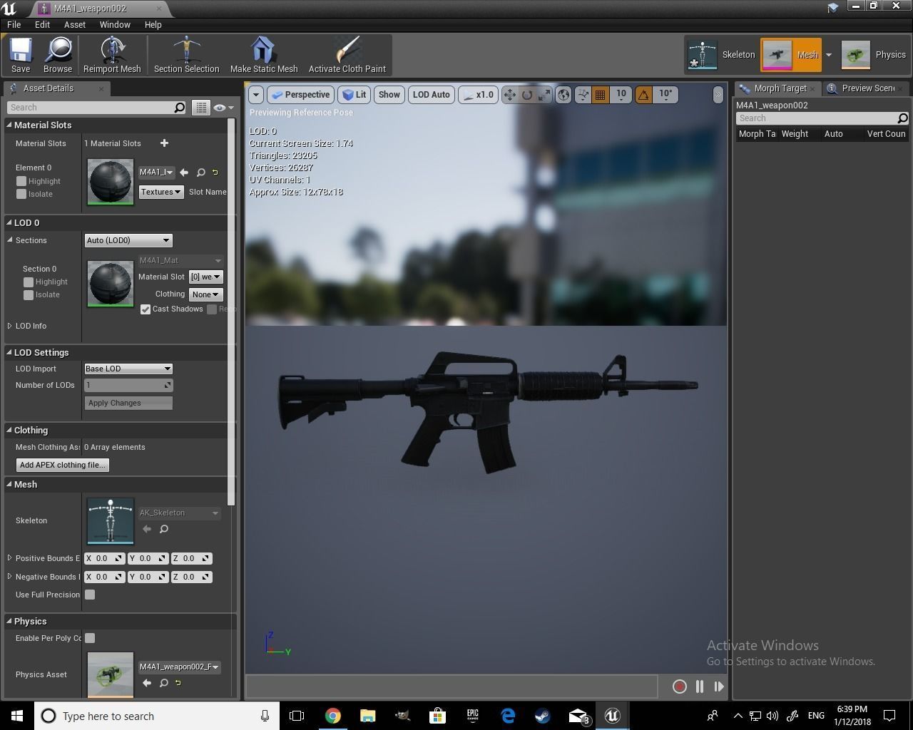 Realistic M4A1 computer screen showing gun Low-poly 3D model_2