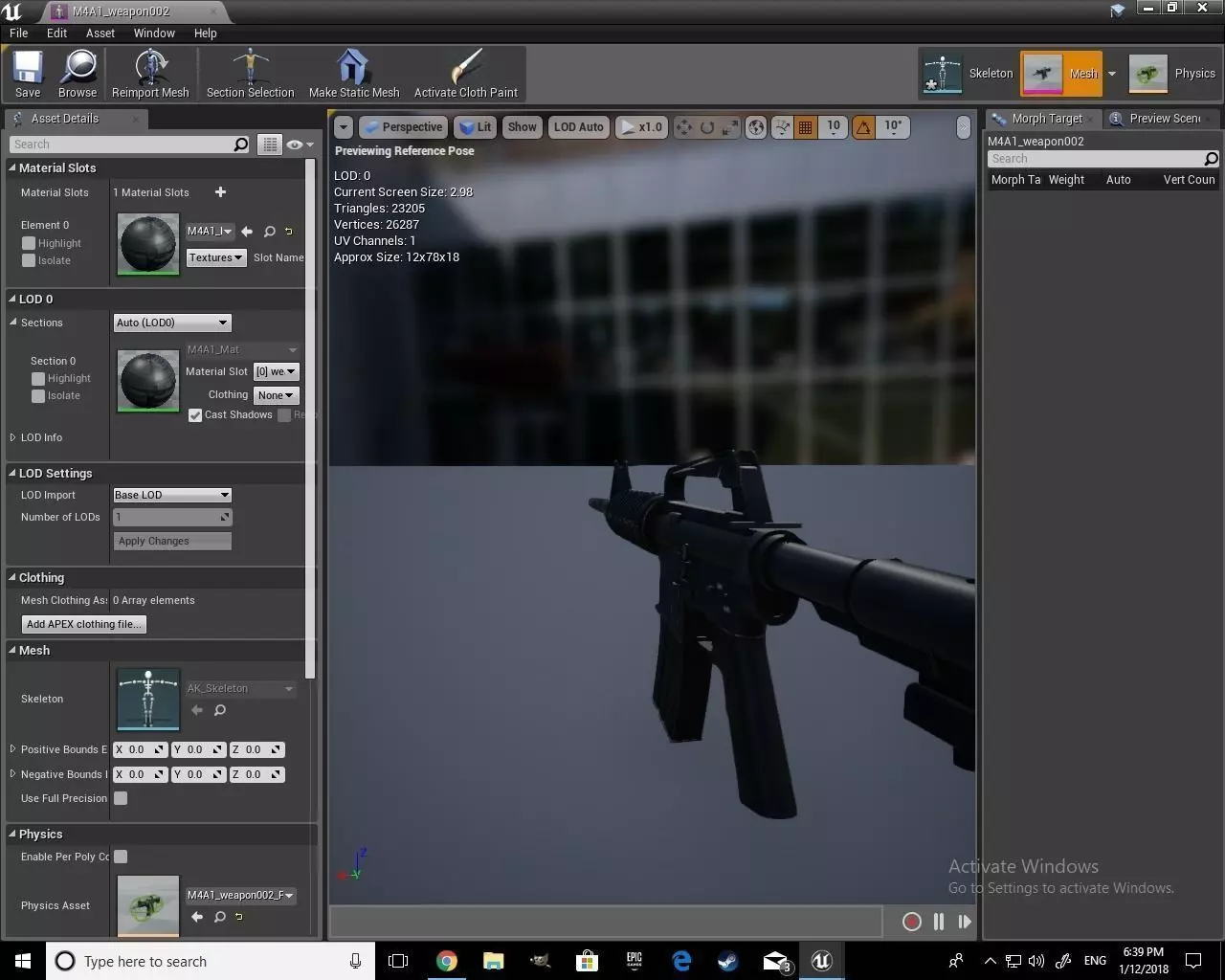 Realistic M4A1 computer screen showing gun Low-poly 3D model_0
