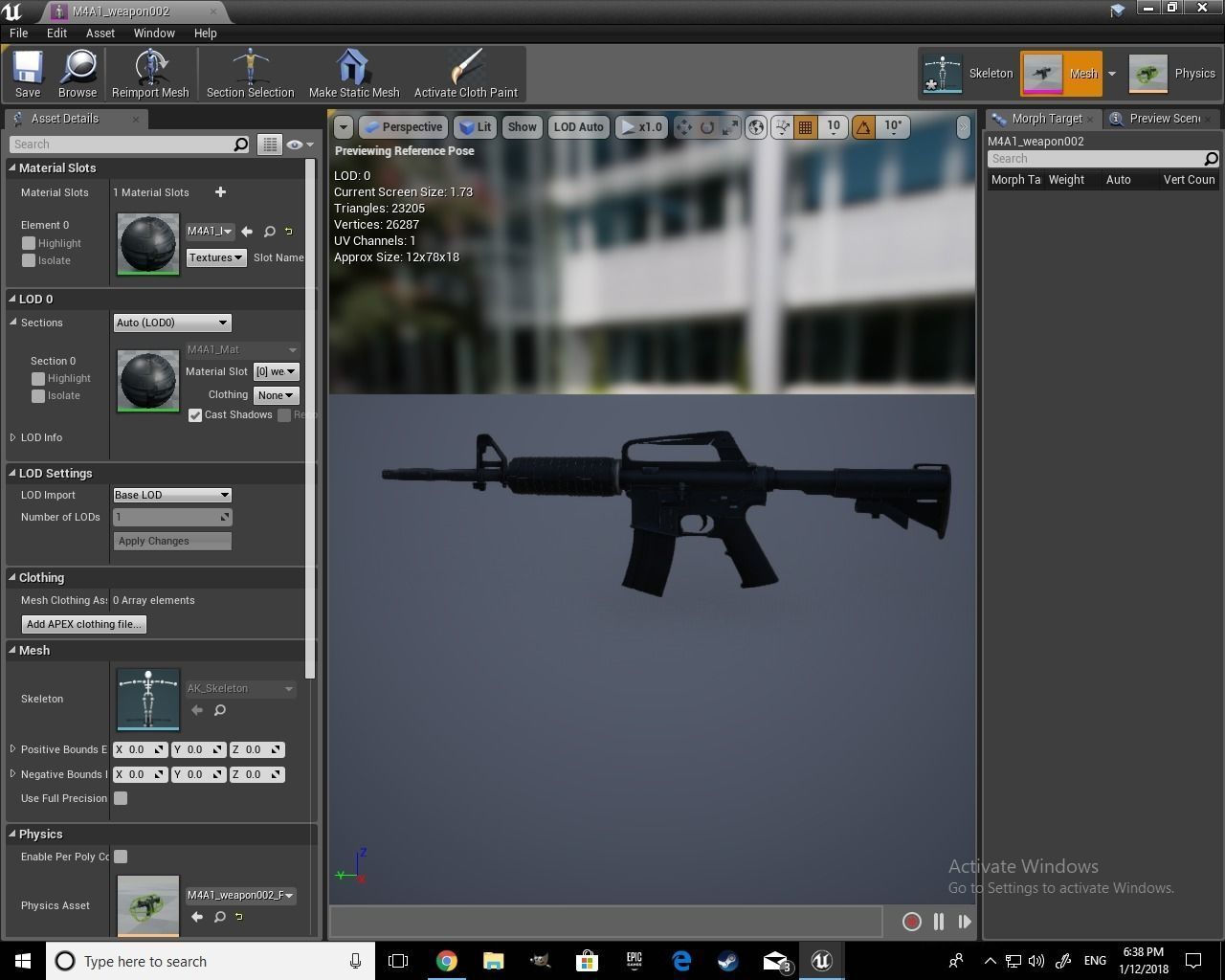 Realistic M4A1 computer screen showing gun Low-poly 3D model_1
