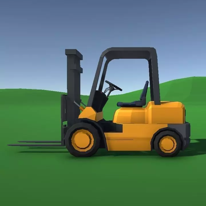 Forklift Lowpoly Vehicle Prop Low-poly 3D model_0