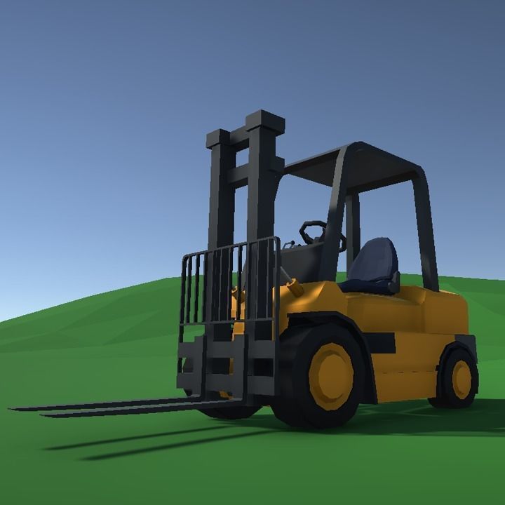 Forklift Lowpoly Vehicle Prop Low-poly 3D model_1