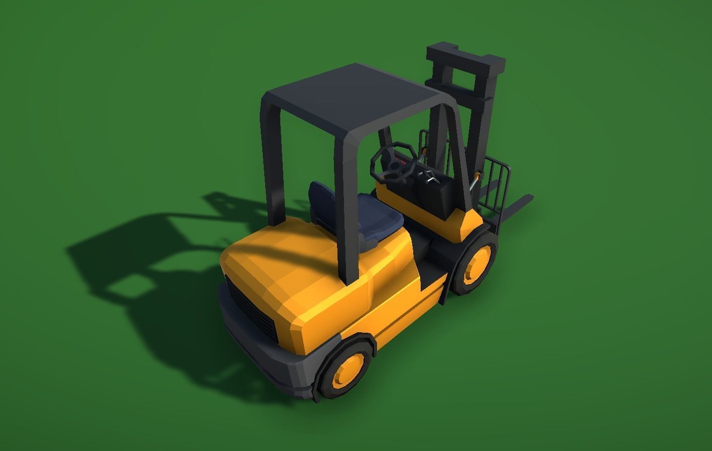 Forklift Lowpoly Vehicle Prop Low-poly 3D model_3