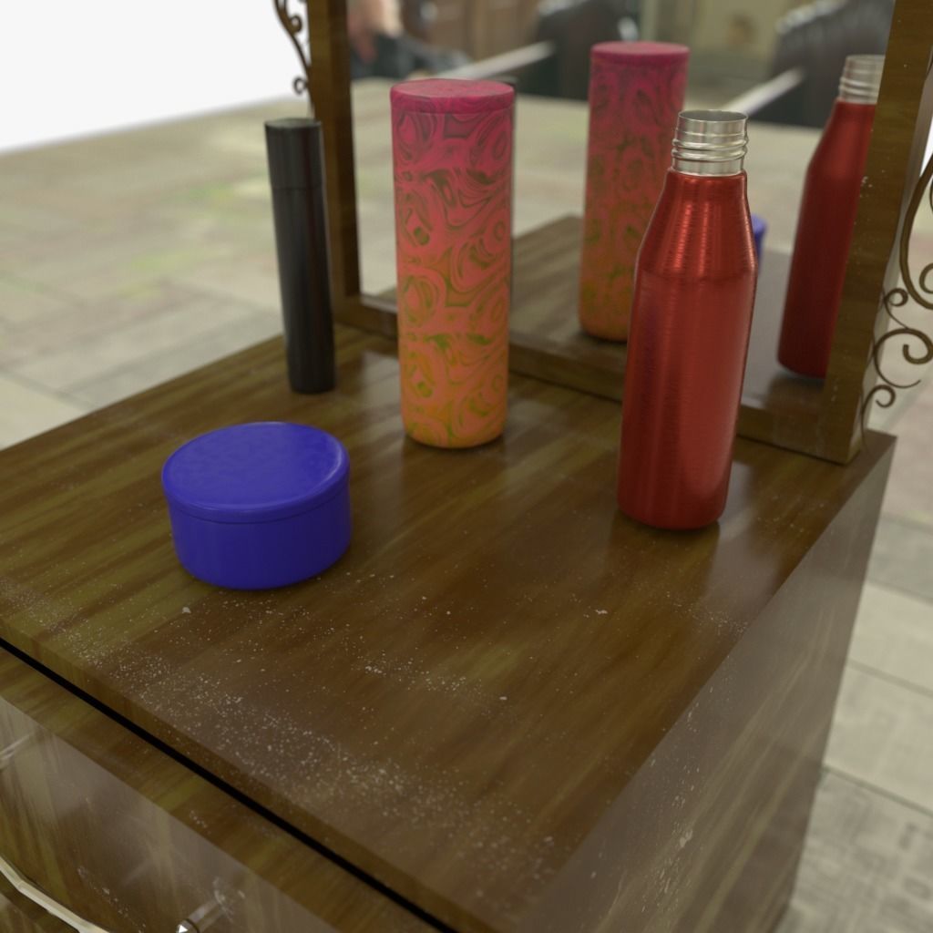 Drawers 2 with bonus objects 3D model_3