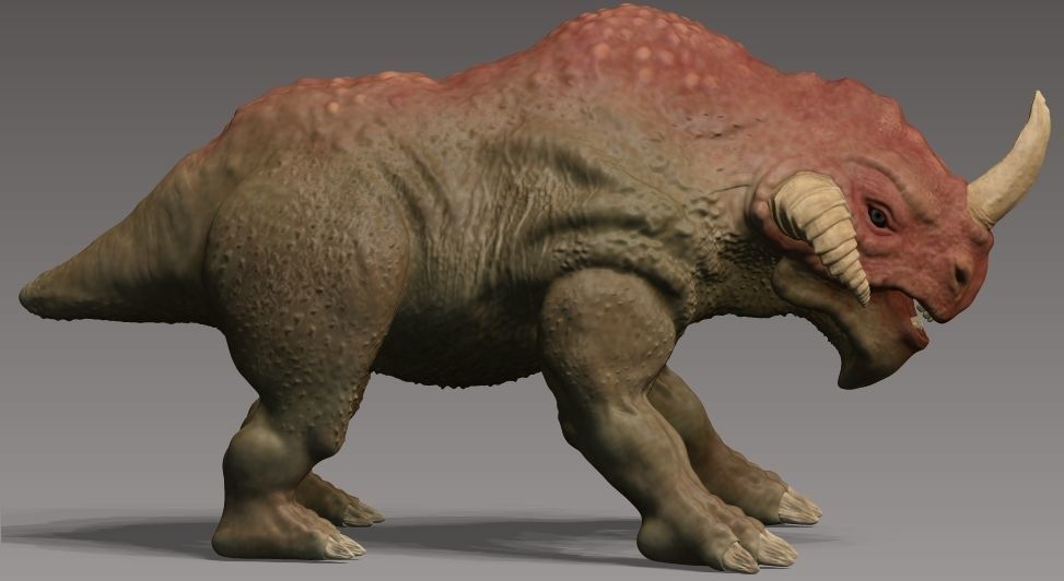 Rhino monster Low-poly 3D model_2