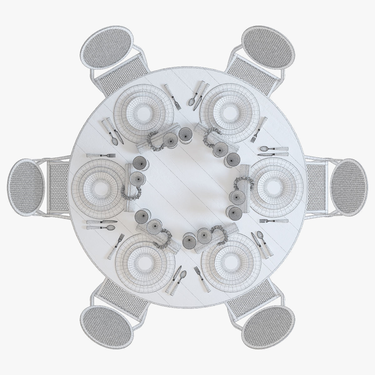 Flamant dinning set 001 3D model_9