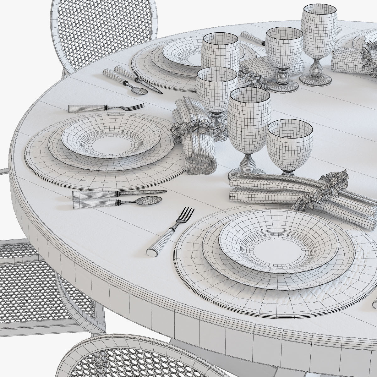 Flamant dinning set 001 3D model_10