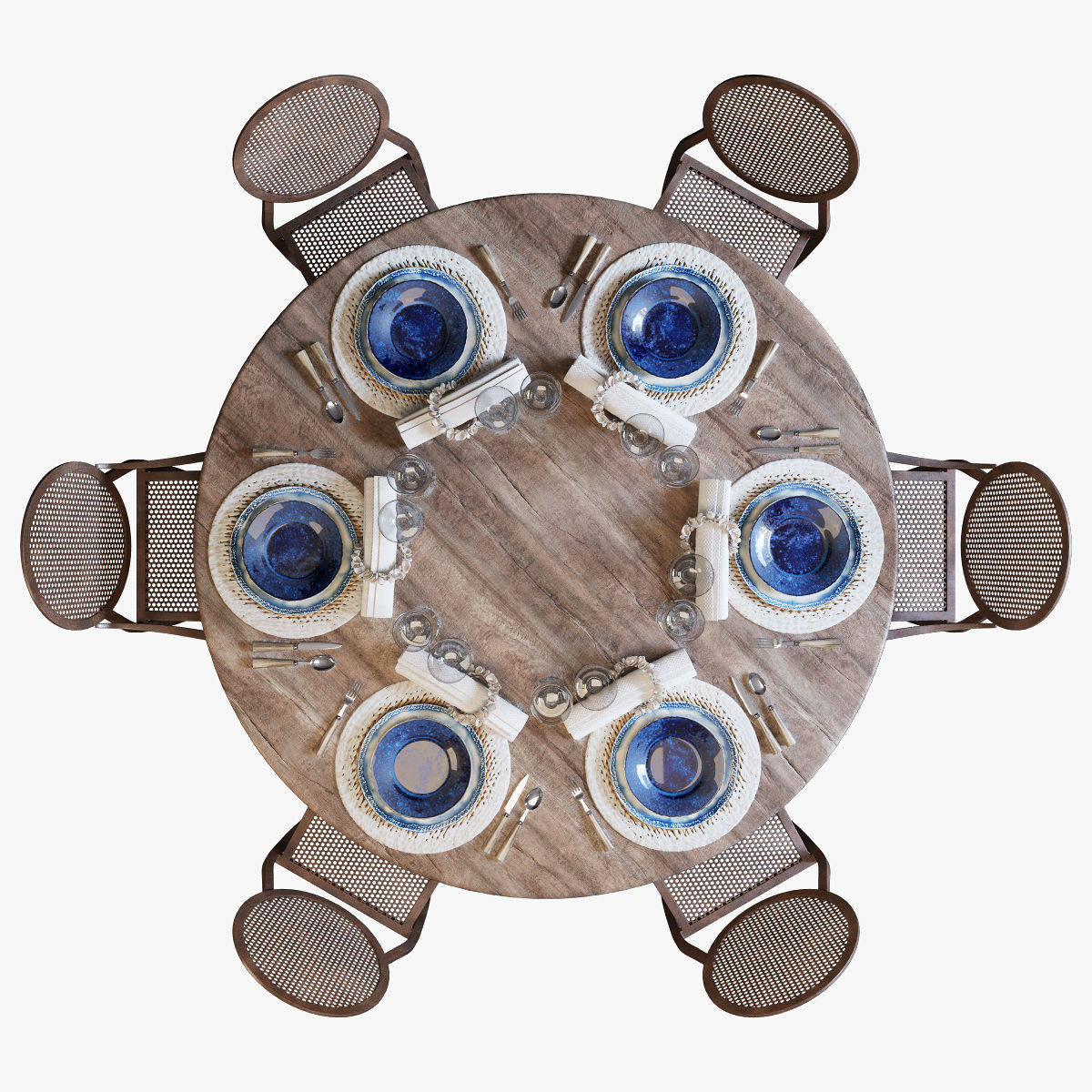 Flamant dinning set 001 3D model_1