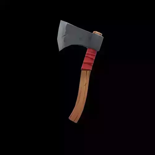 Handpainted low poly axe