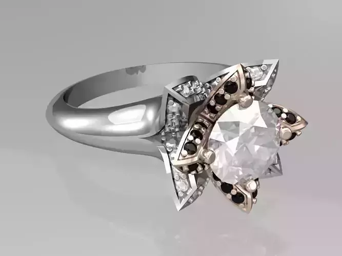 Lotus engagement ring