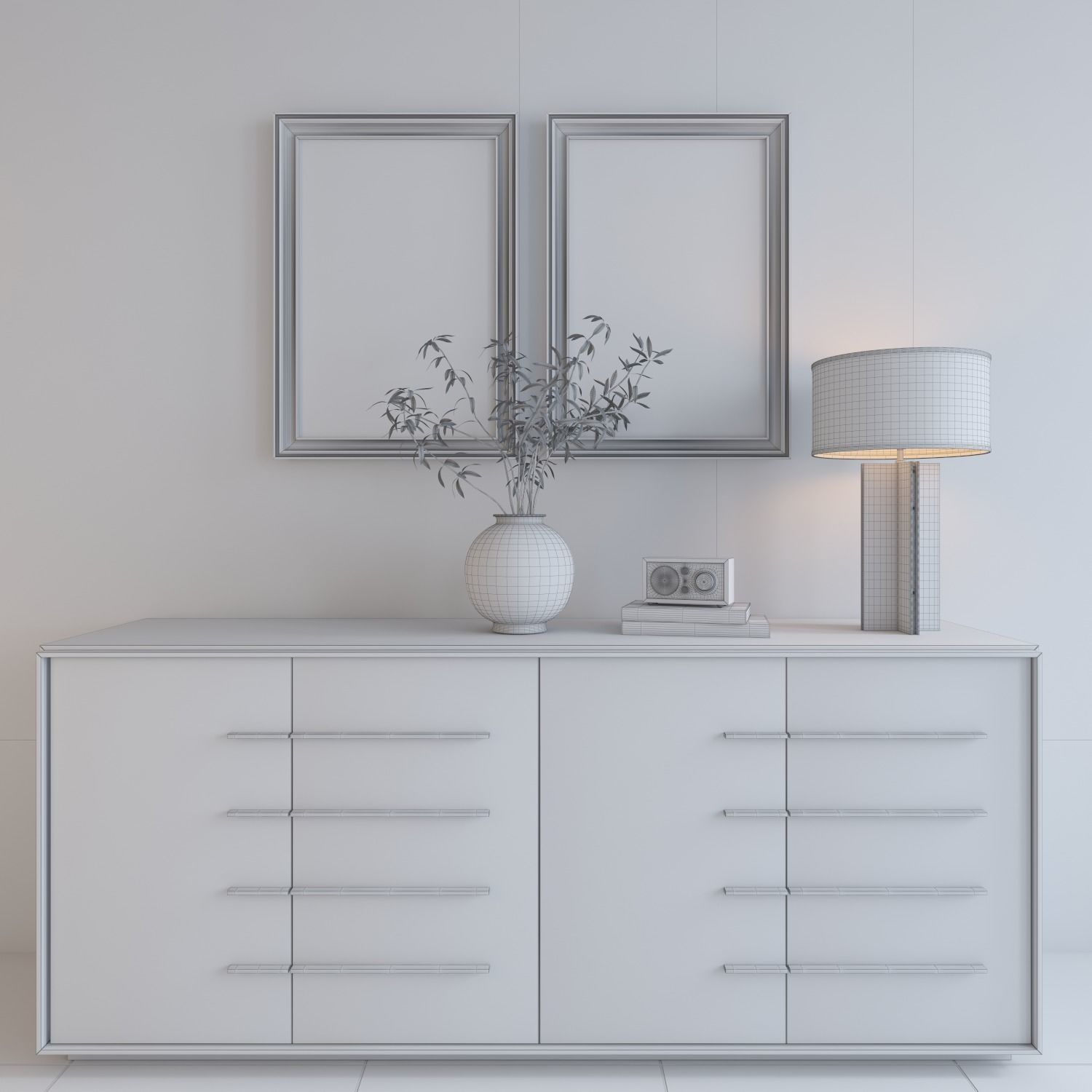CALVIN 4-DOOR SIDEBOARD 3D model_3