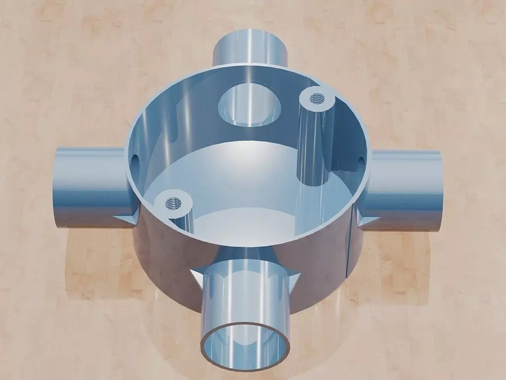 Four Way Conduit Box-20mm 3D print model_0