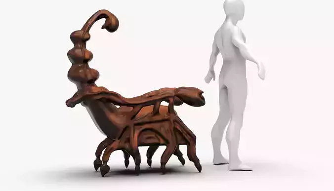 Scorpion Chair Sculpting Low-poly 3D model