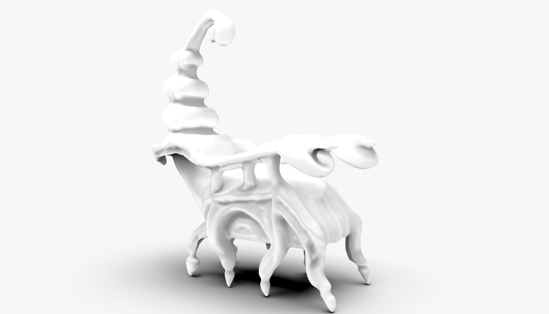 Scorpion Chair Sculpting Low-poly 3D model_12