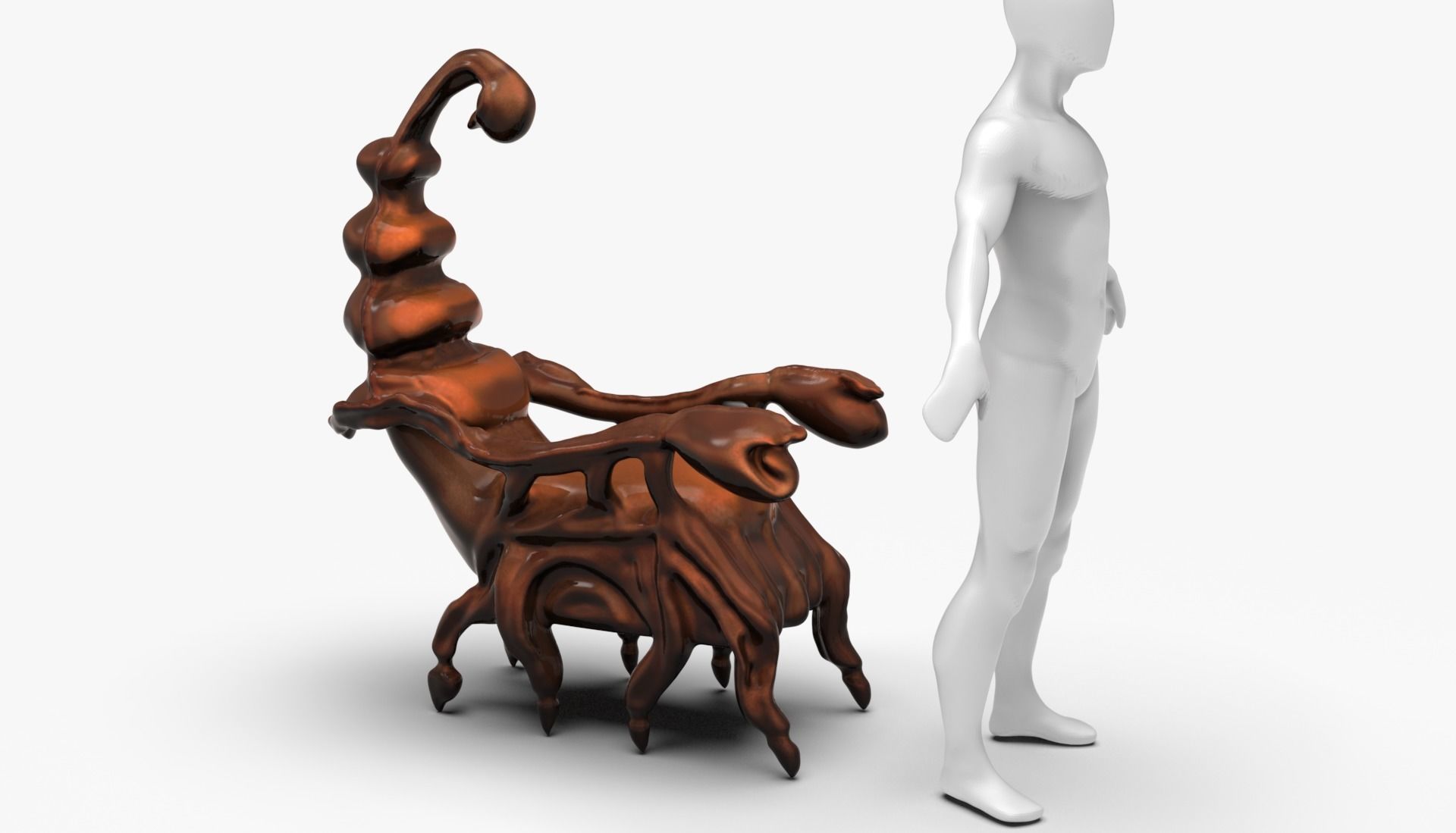 Scorpion Chair Sculpting Low-poly 3D model_1
