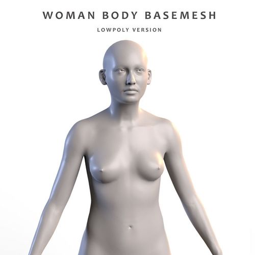 Woman body basemesh Low-poly 3D model