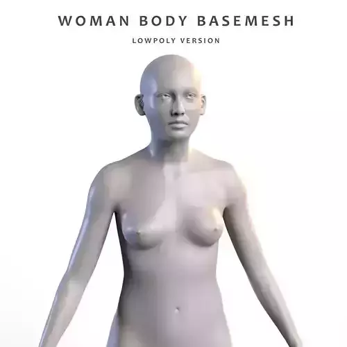 Woman body basemesh Low-poly 3D model