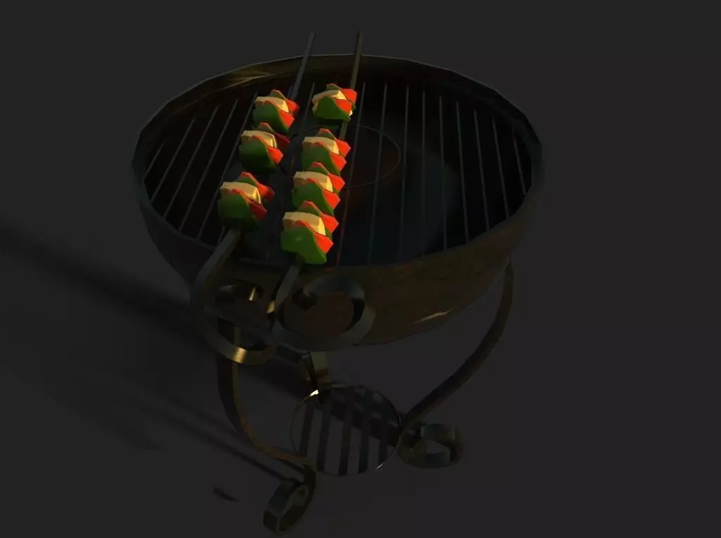 Barbeque 3D Model bbq grill Low-poly 3D model