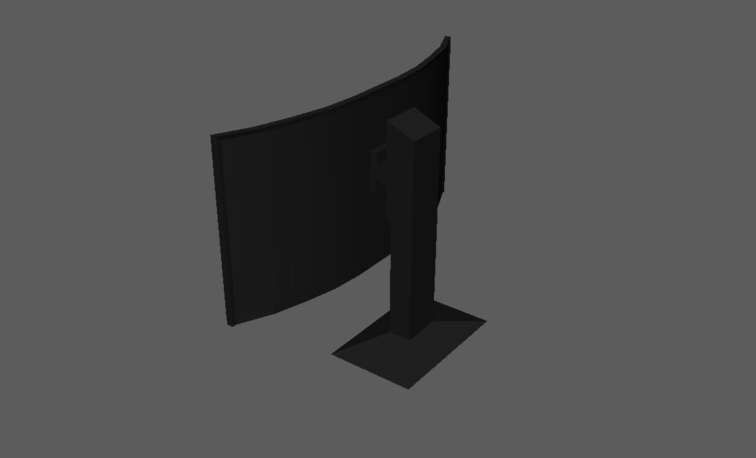 Low Poly Curved Monitor Free low-poly 3D model_1