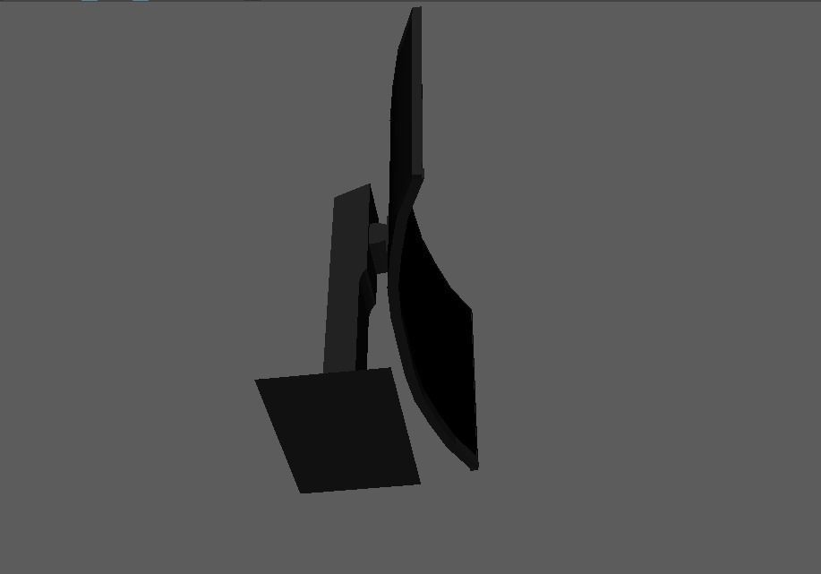 Low Poly Curved Monitor Free low-poly 3D model_2